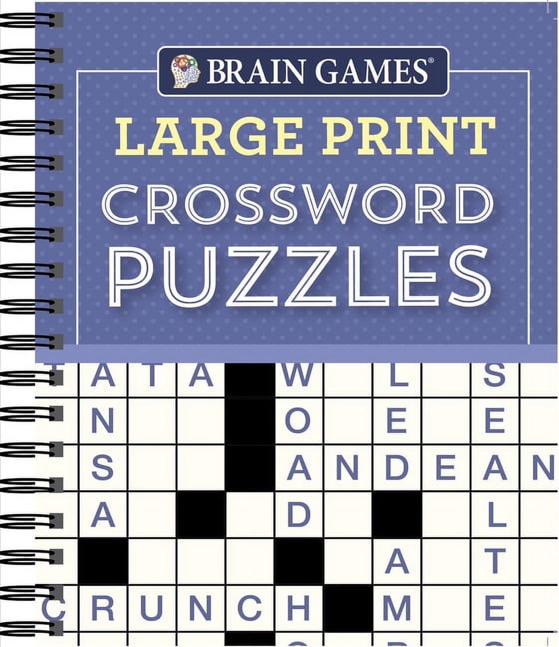 Brain Games Large Print Brain Games Large Print Crossword Puzzles Purple Spiral Bound 