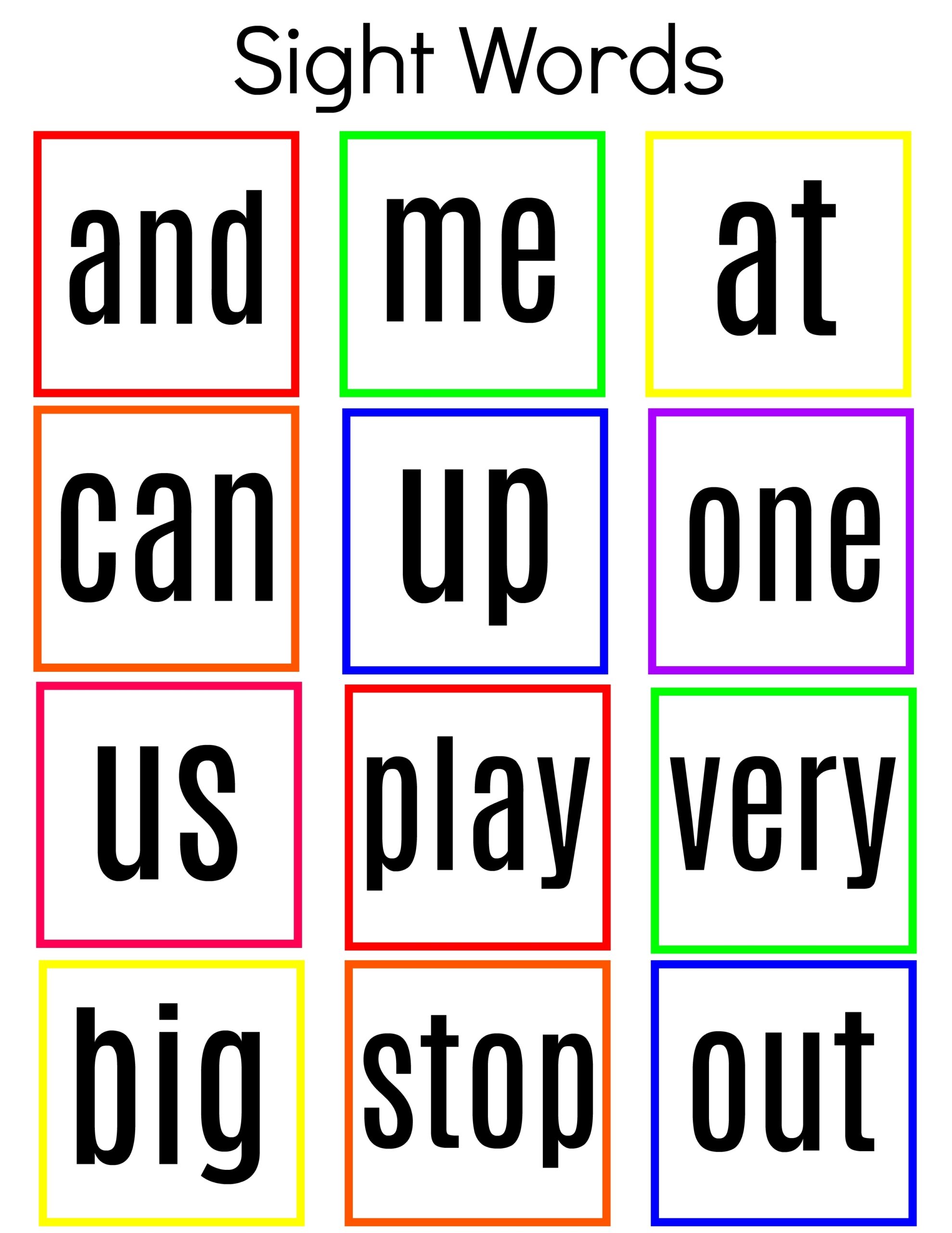 Common Sight Words Printable Kindergarten To Grade One Thrifty
