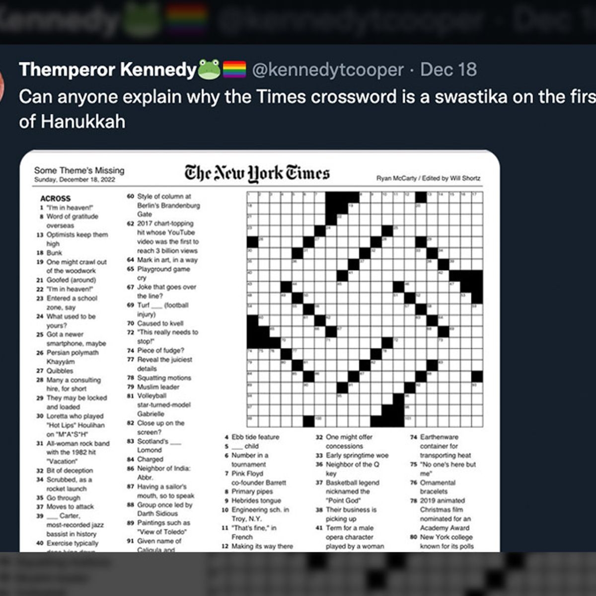 Did NY Times Publish What Some Said Was A Swastika Shaped 