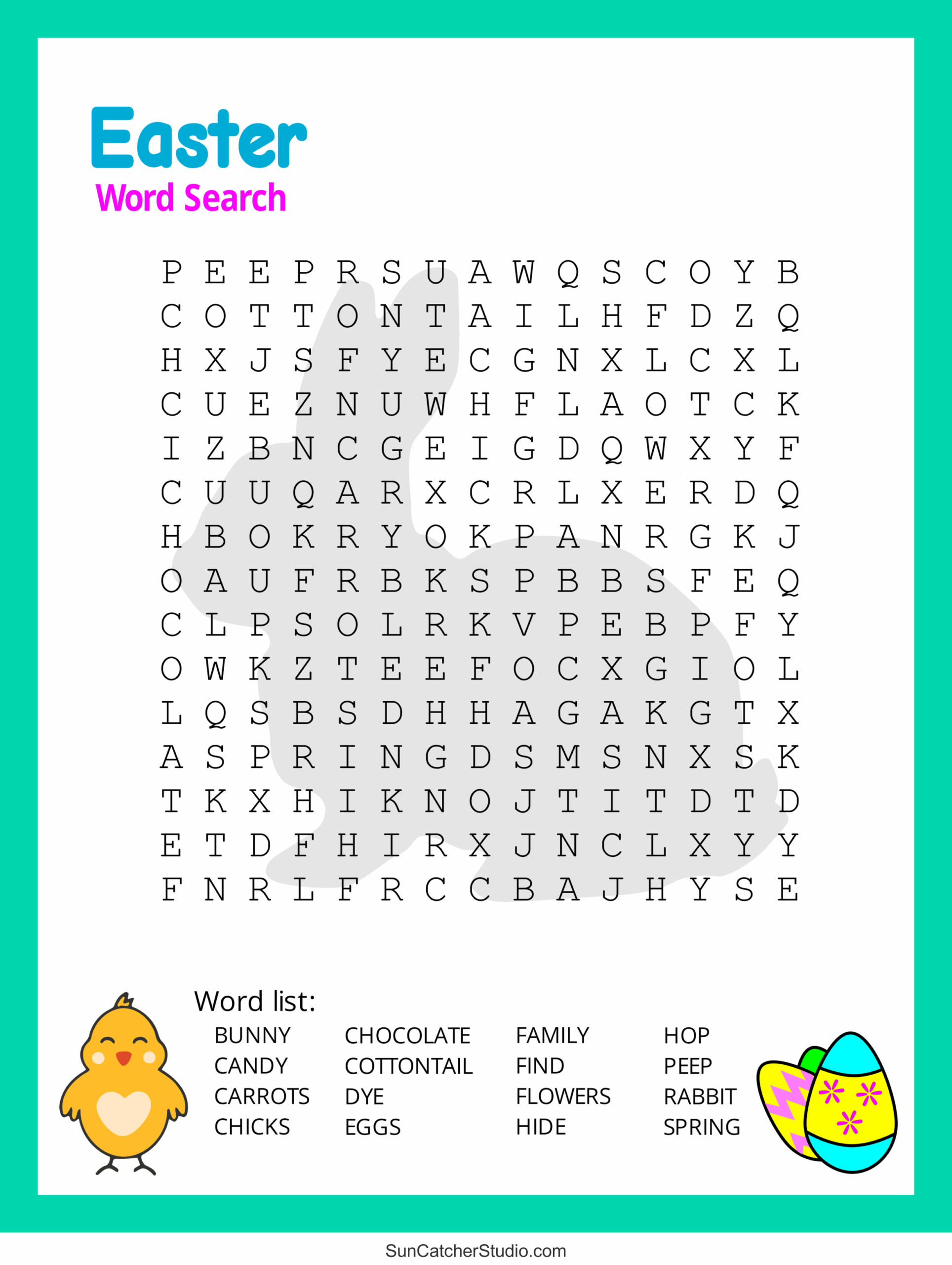Easter Word Search Free Printable PDF Puzzles Free Printables Monograms Design Tools Patterns U0026 DIY Projects