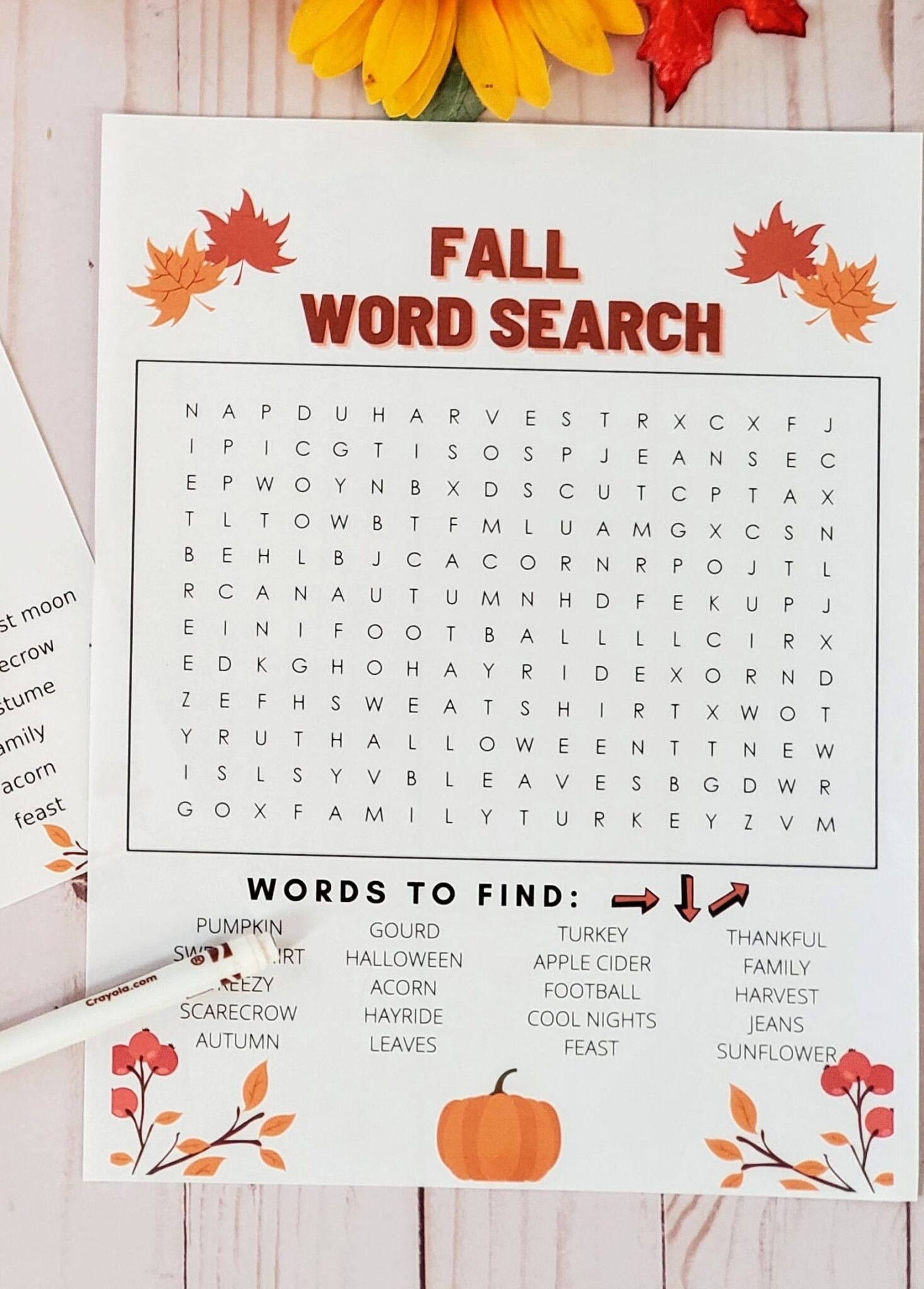 Fall Word Search PDF Two FREE Printable Word Search To Download Now Leap Of Faith Crafting