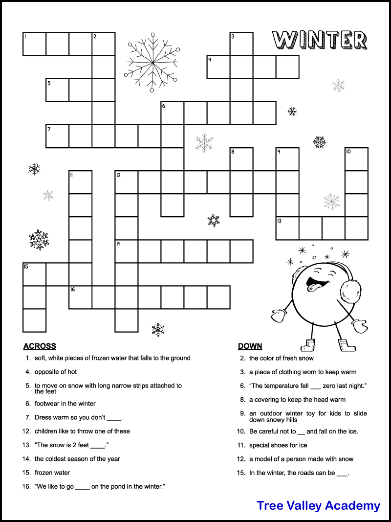 Free And Easy To Print Crossword Puzzles For Kids Tulamama Worksheets Library
