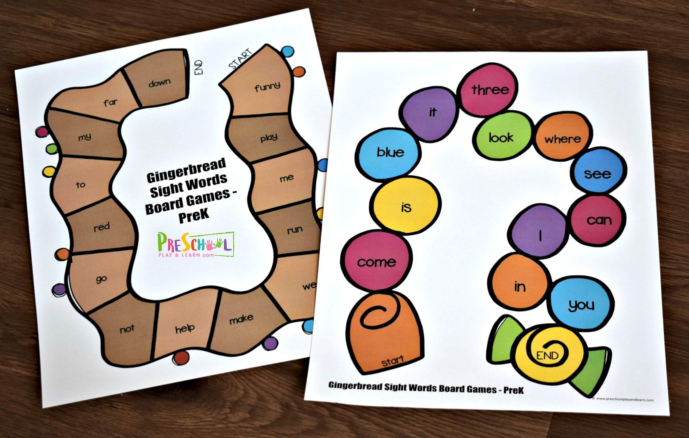  FREE Printable Christmas Sight Word Games For Preschoolers