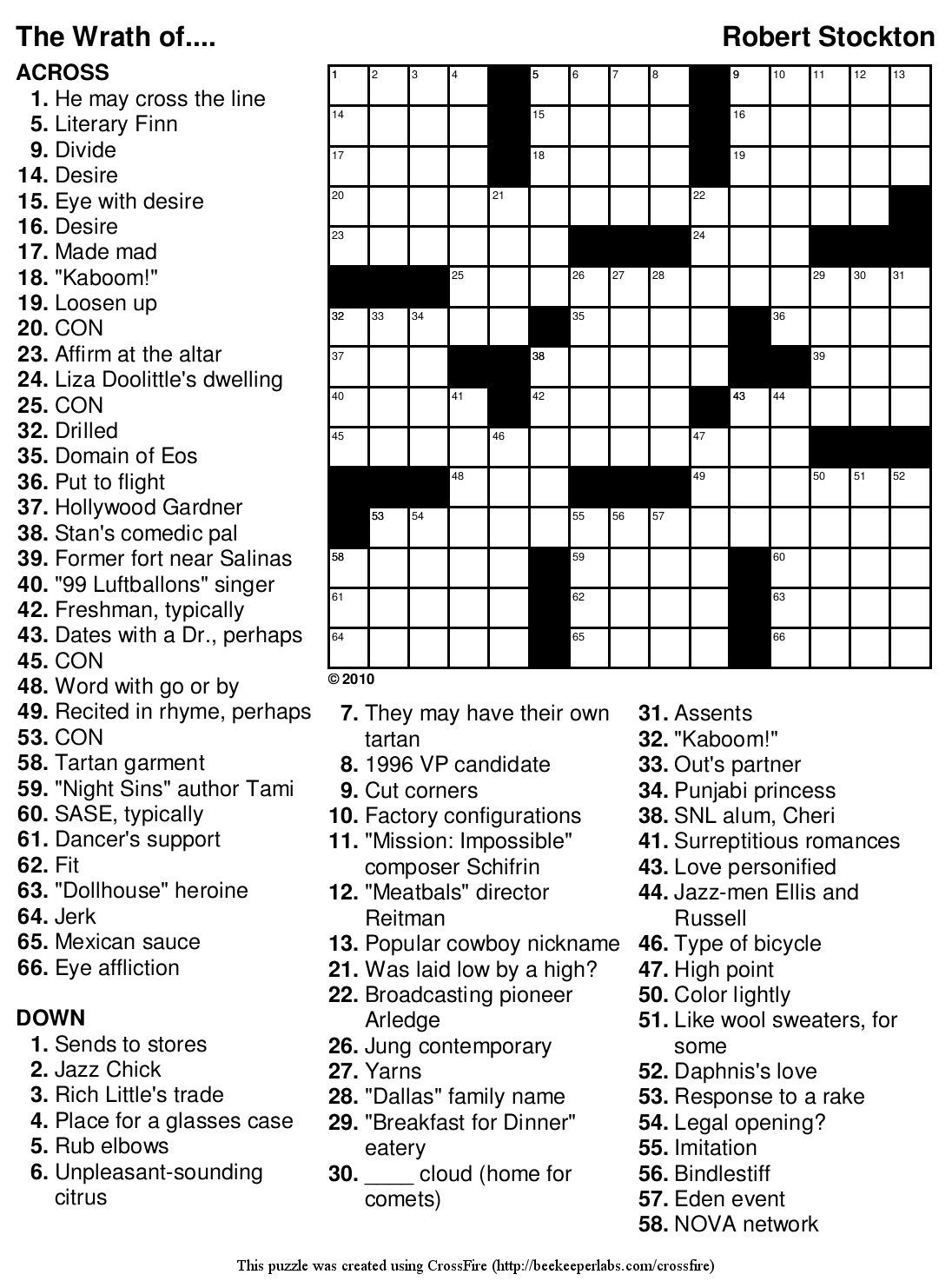 Free Printable Easy Crossword Puzzles For Beginners Worksheets Library