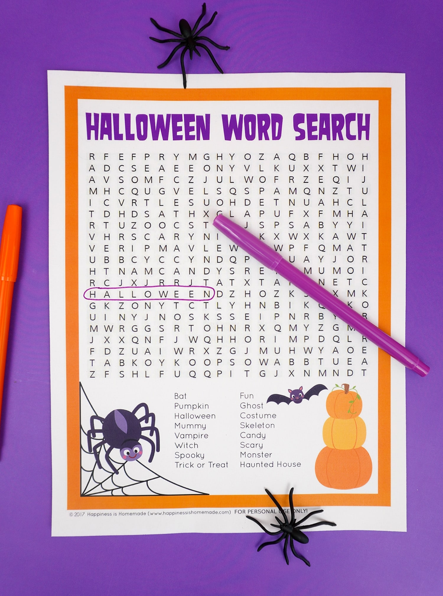 Free Printable Halloween Word Search Happiness Is Homemade