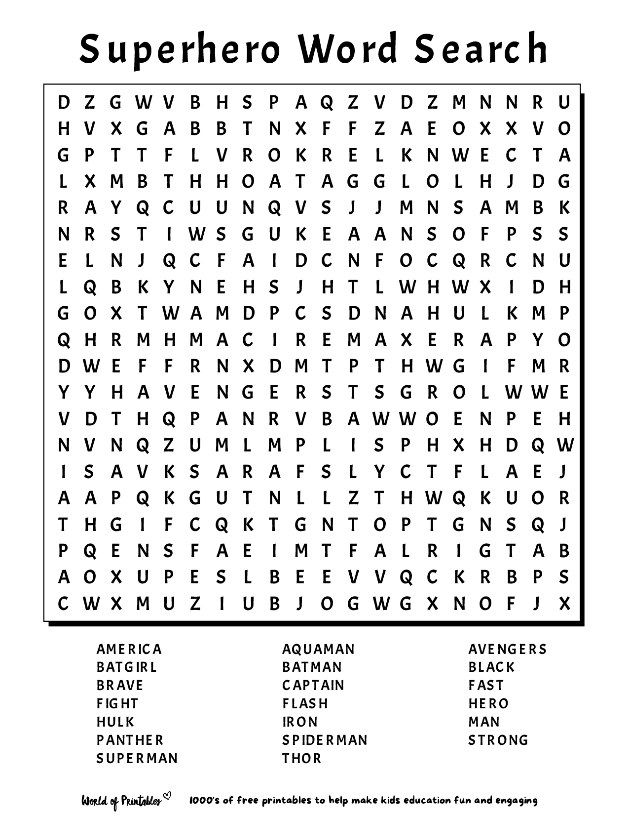 Free Printable Hot Sale Word Search