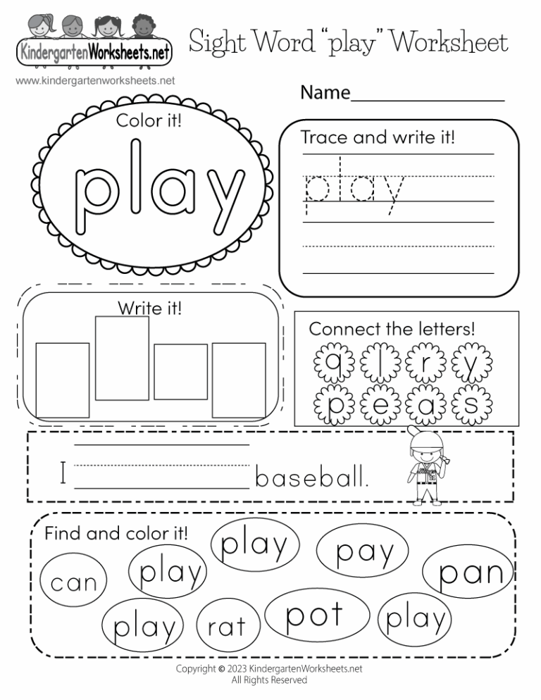 Free Printable Sight Words Worksheets - Free Printable Worksheets