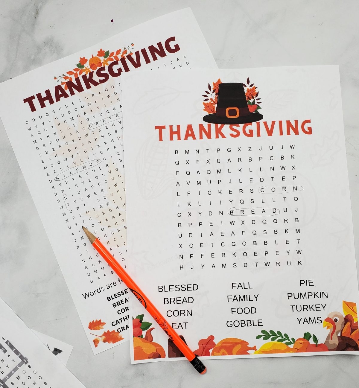 FREE Printable Thanksgiving Word Search 2 Options Leap Of 