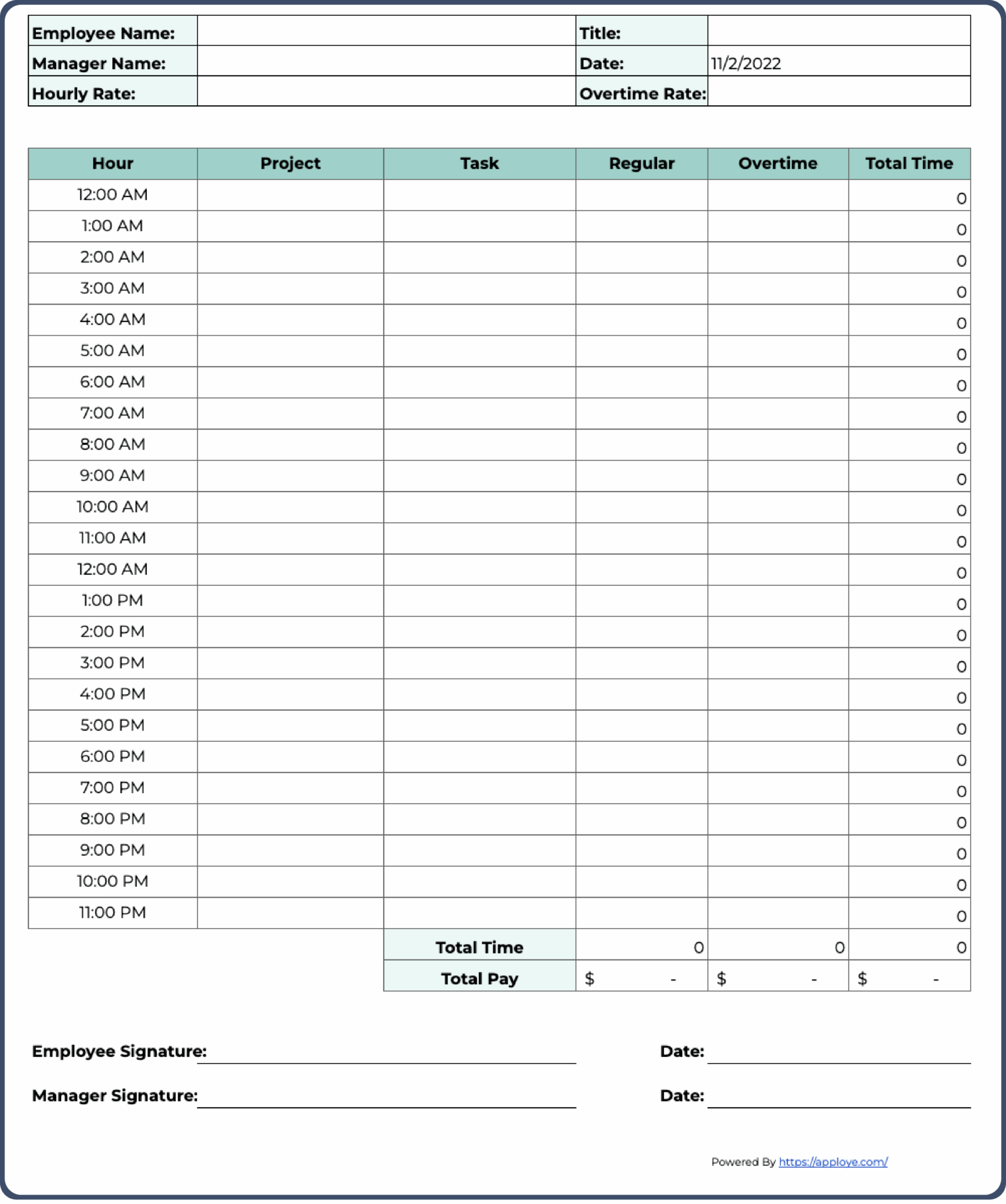Printable Weekly Timesheet Template Word - Free Printable Worksheets