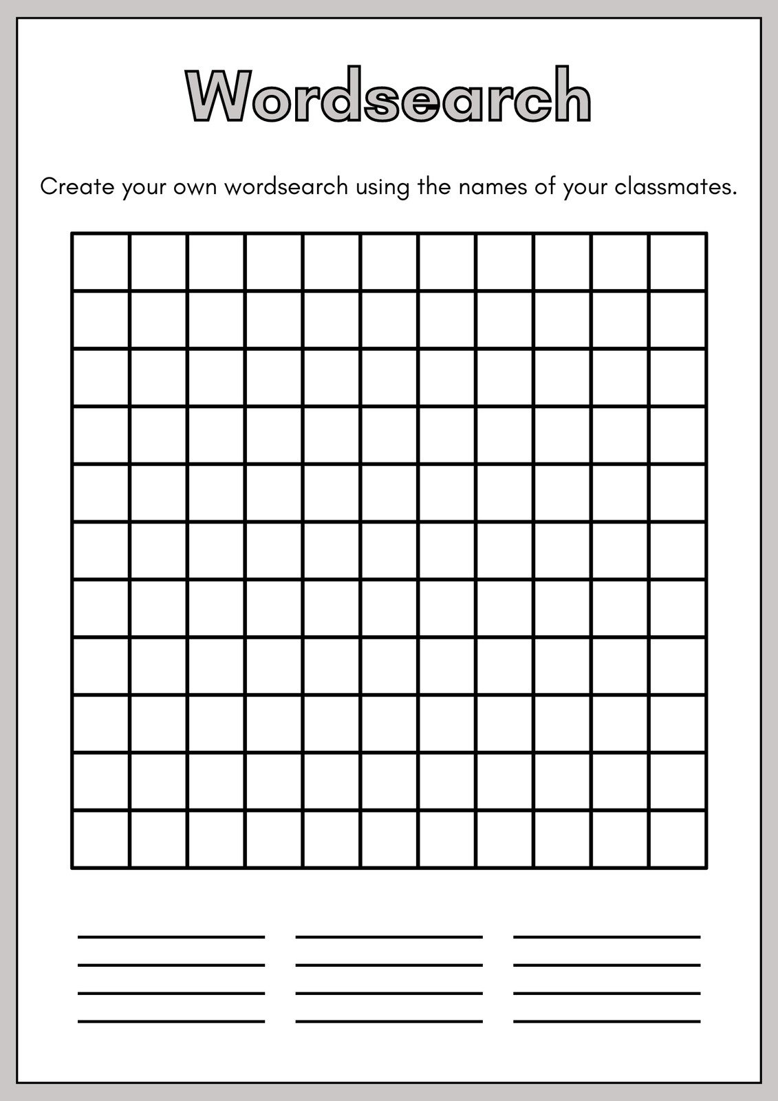 Free Printable Word Search Worksheet Templates Canva