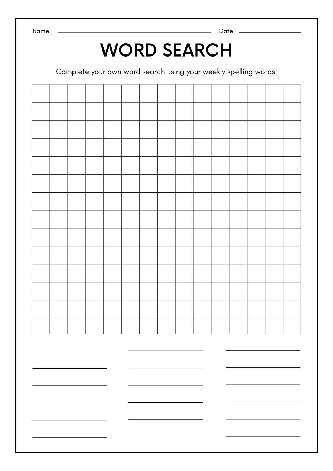 Free Printable Word Search Worksheet Templates Canva Worksheets Library