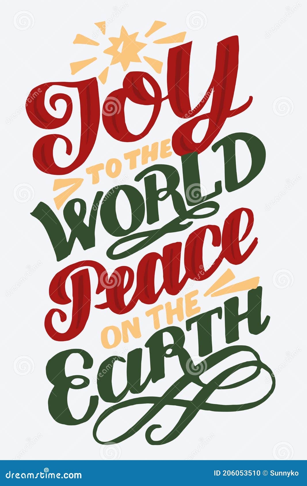 Hand Lettering With Words Joy To The World Peace On Earth Stock 