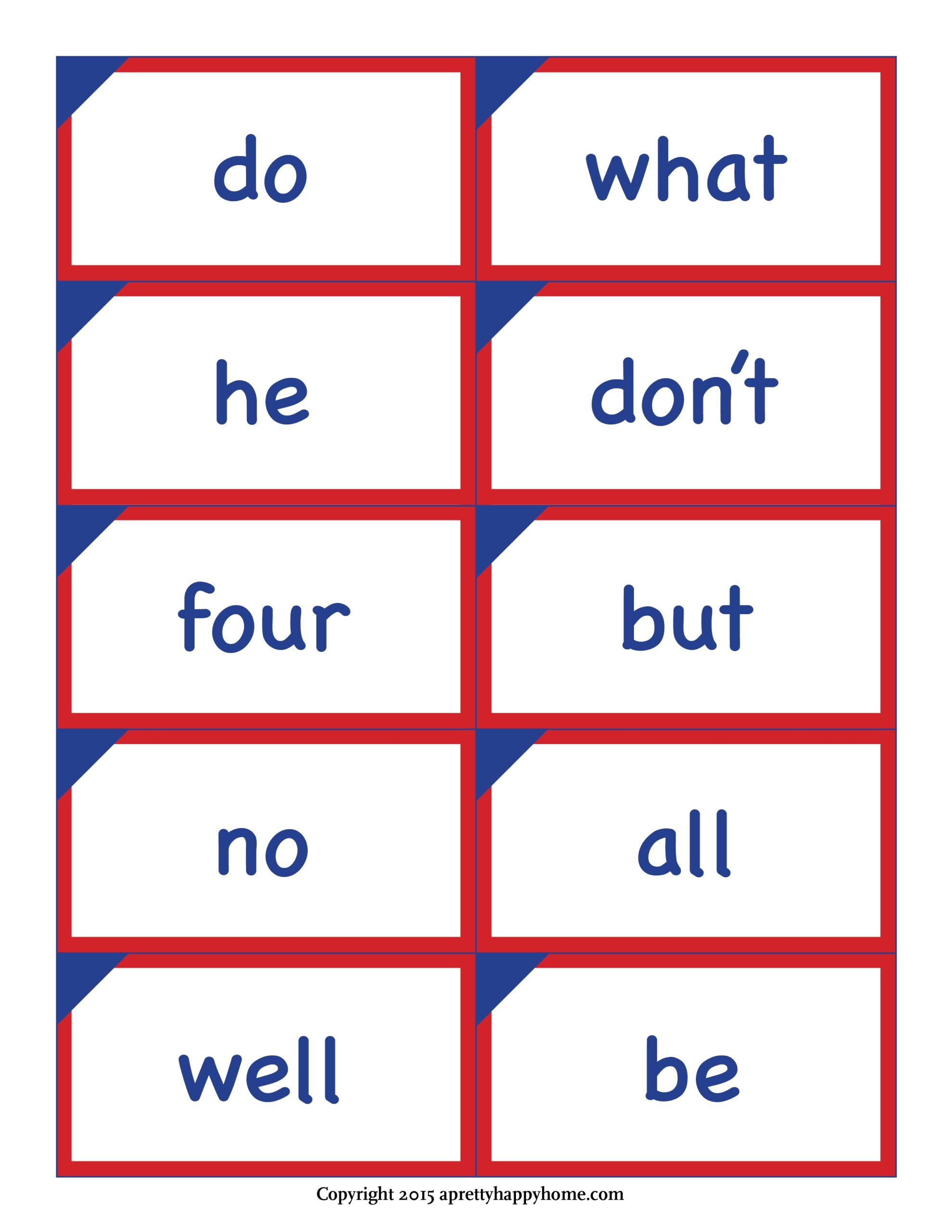 Kindergarten Sight Word Flash Cards Free Printable A Pretty 