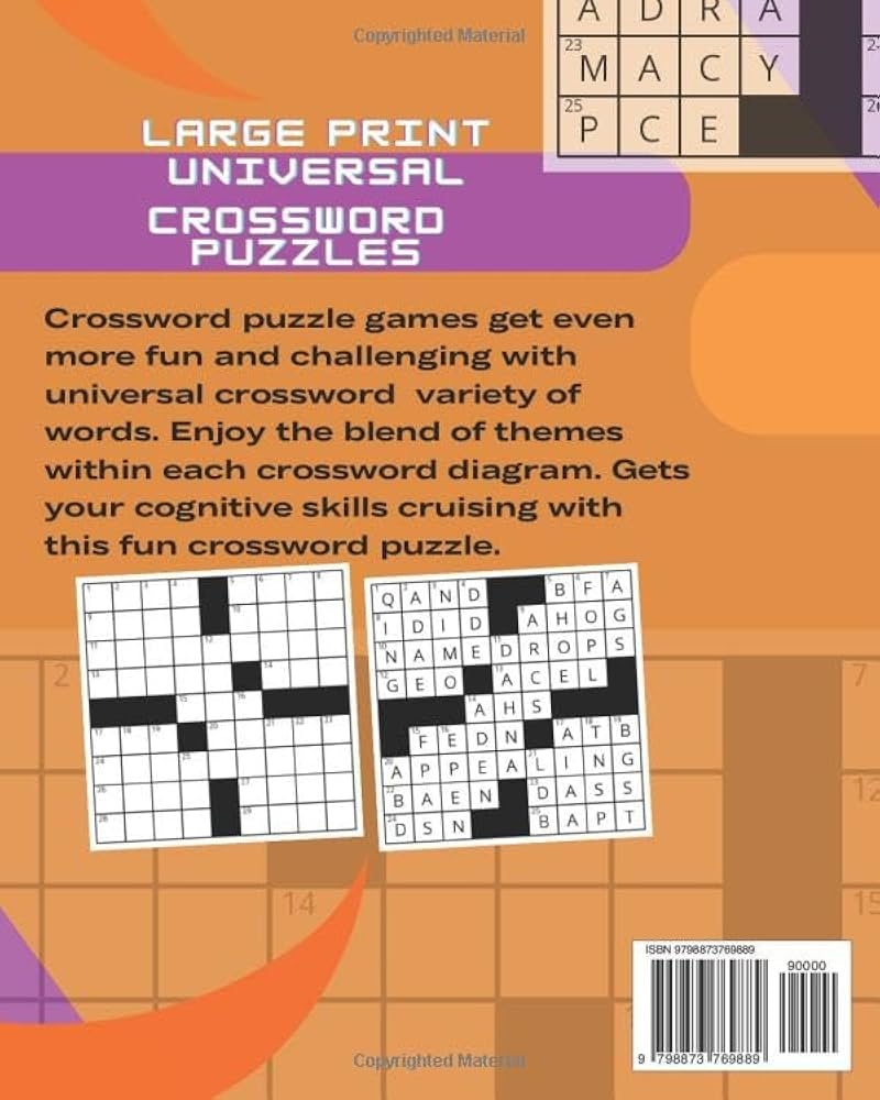 Large Print Universal Crossword Puzzles Variety Crossword Puzzle Book That Seniors And Adults Discover Words And Clues To Activate Greater Cognitive Skills Press Wave One 9798873769889 Amazon Books