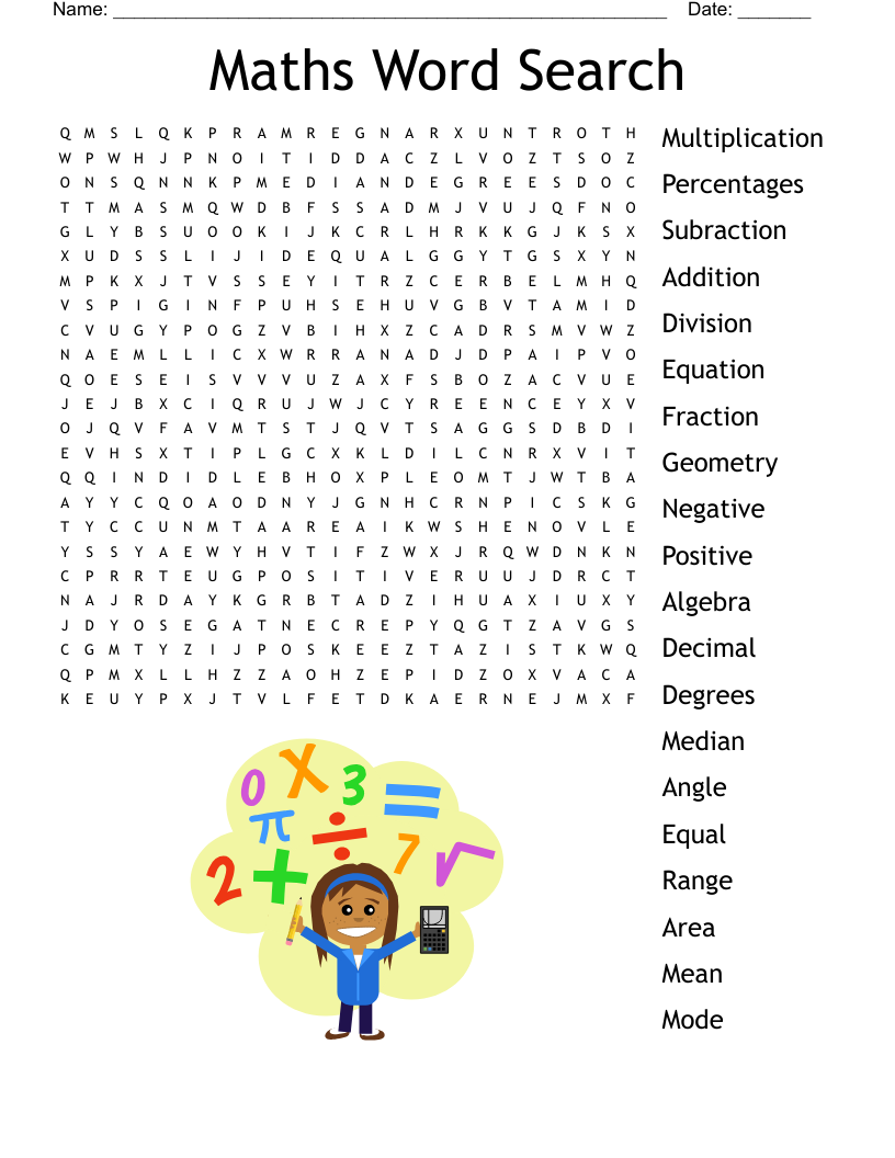 Maths Word Search WordMint Maths Word Search WordMint