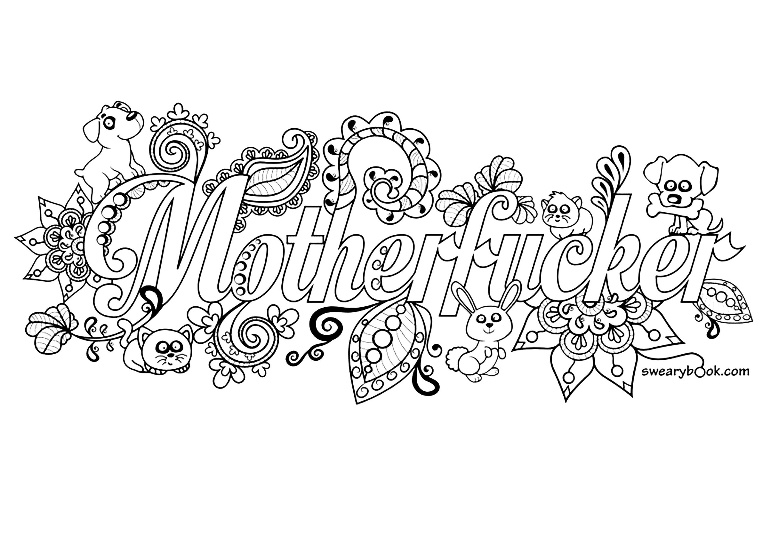 Motherfucker Swear Word Coloring Page Swear Word Coloring Pages