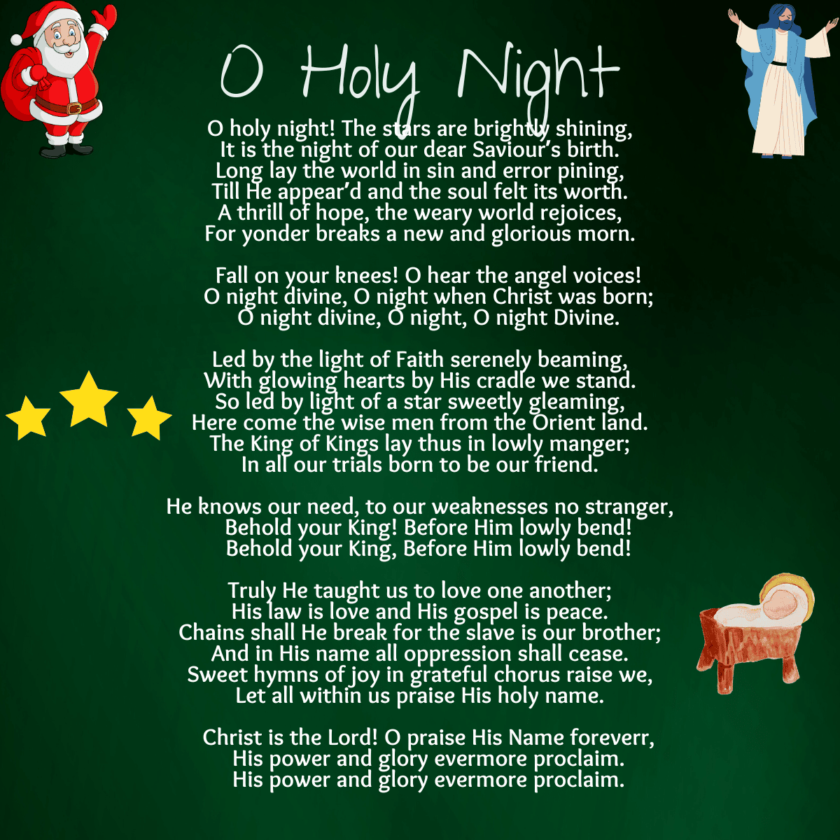O Holy Night Printable Lyrics Origins And Video