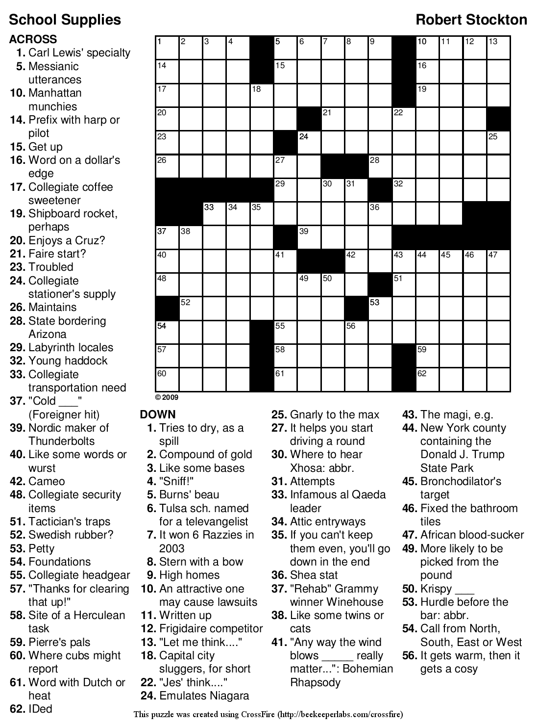 Printable Crossword Puzzle 95 Printable Crossword Puzzle 95