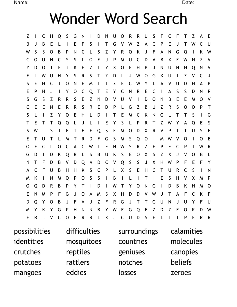 Printable Wonderword Puzzles Printable Party Favors