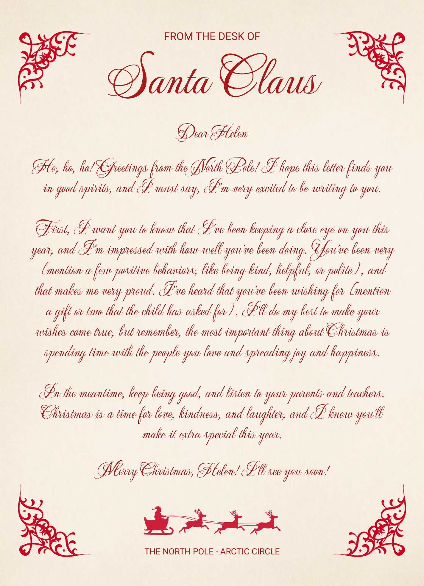 Santa Claus Letterhead Free Google Docs Template Gdoc io