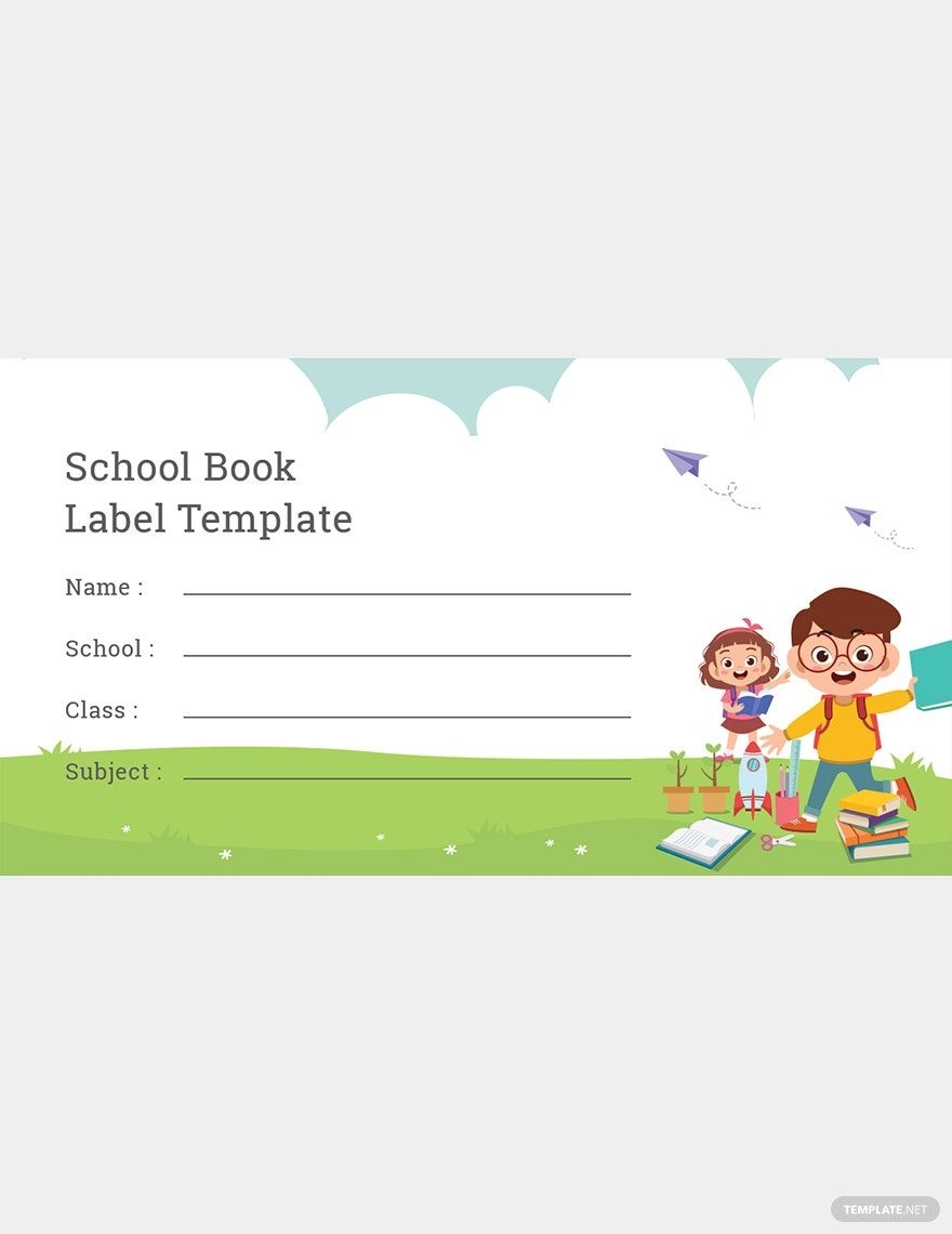 School Book Label Template In Word Photoshop Download 
