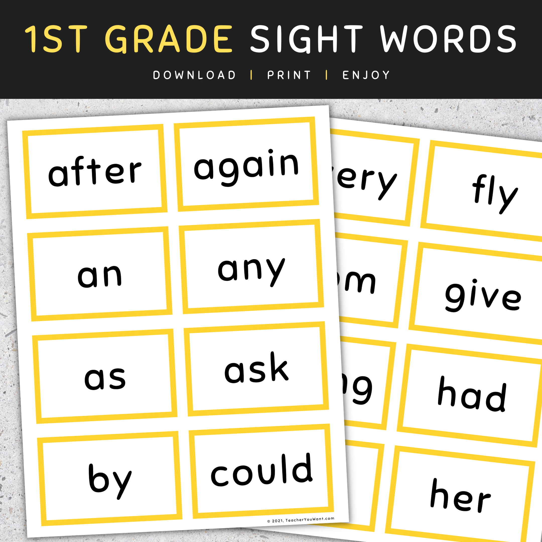 Sight Words Flashcards 1st Grade Sight Words Made By Teachers
