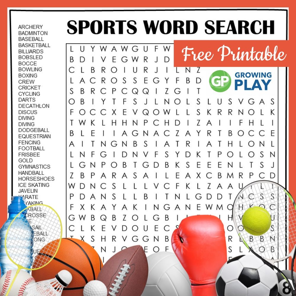 Sports Word Search Growing Play