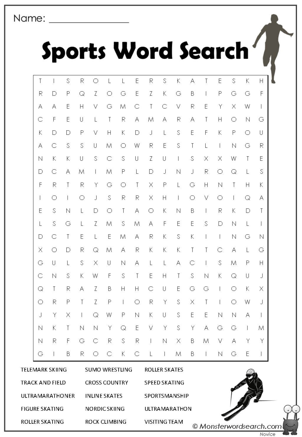 Sports Word Search Monster Word Search