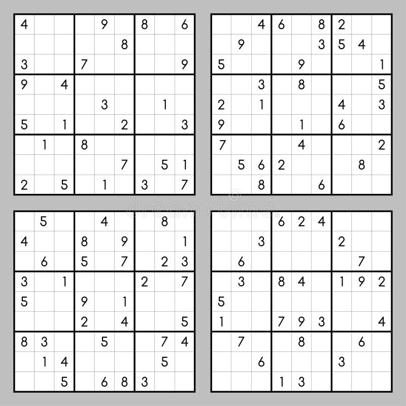 Sudoku Puzzles Stock Illustrations 373 Sudoku Puzzles Stock 