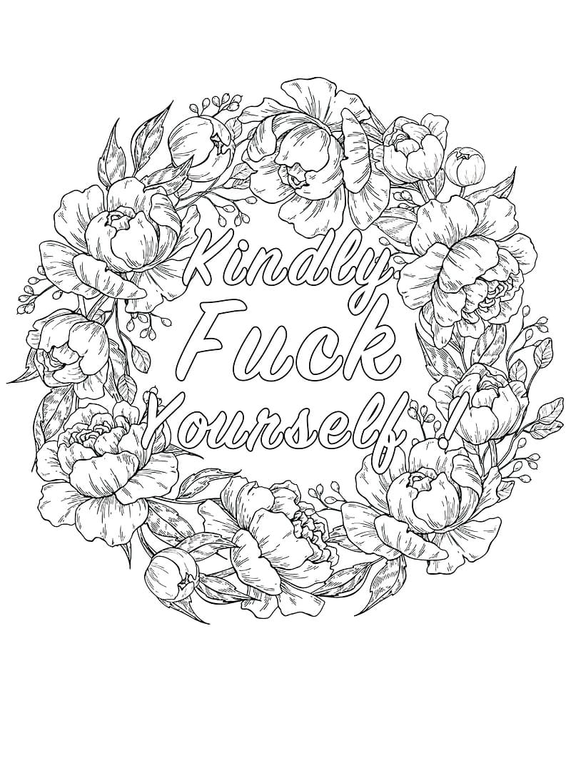 Swear Word Wreath Coloring Page Download Print Or Color Online 