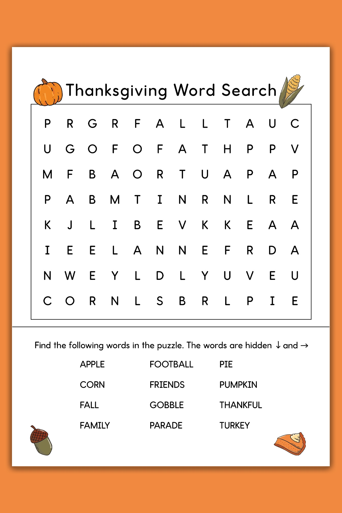 Thanksgiving Word Search Printable Set 3 Varying Levels Of 