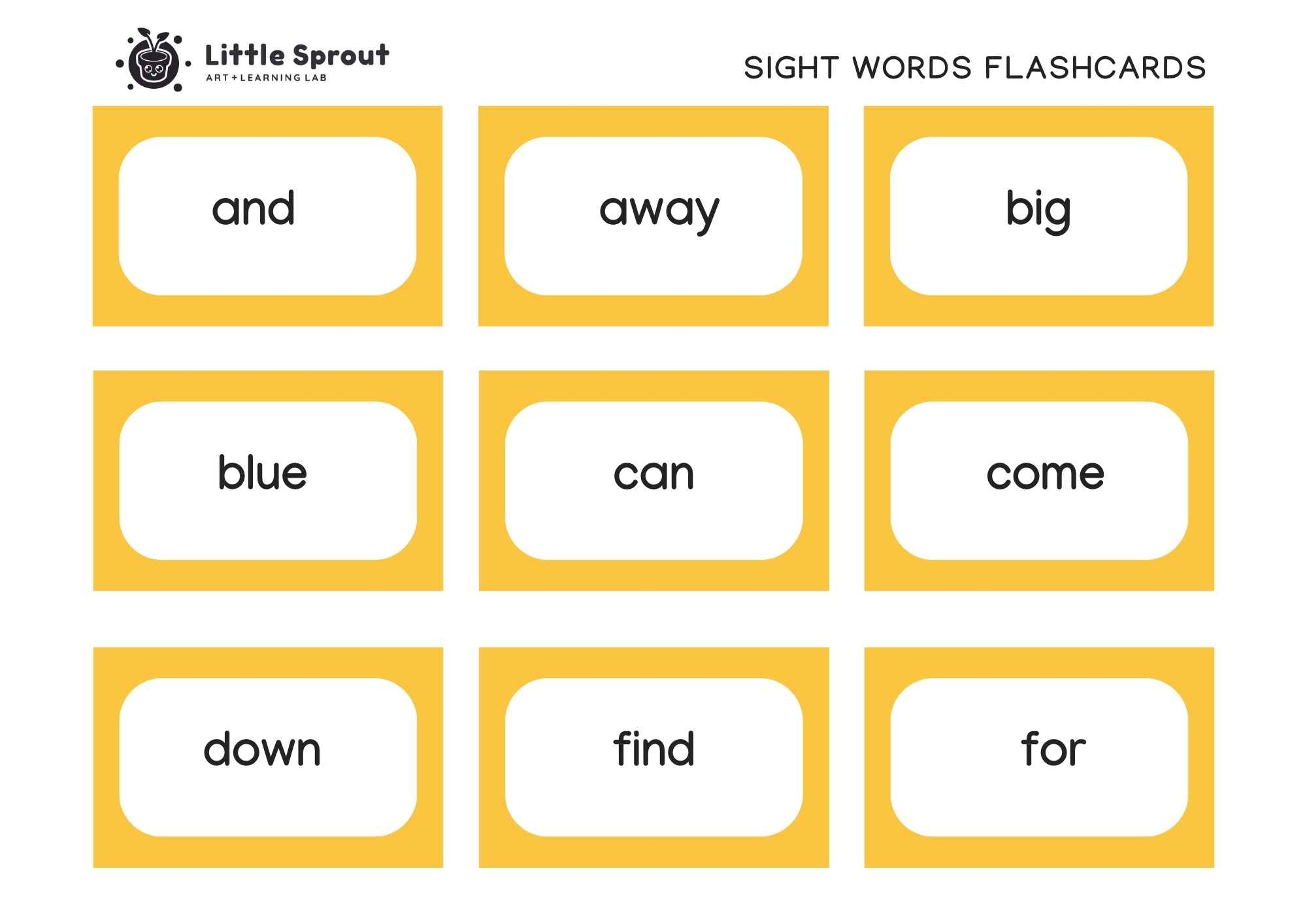Top Dolch Sight Words Printable Flash Cards Little Sprout